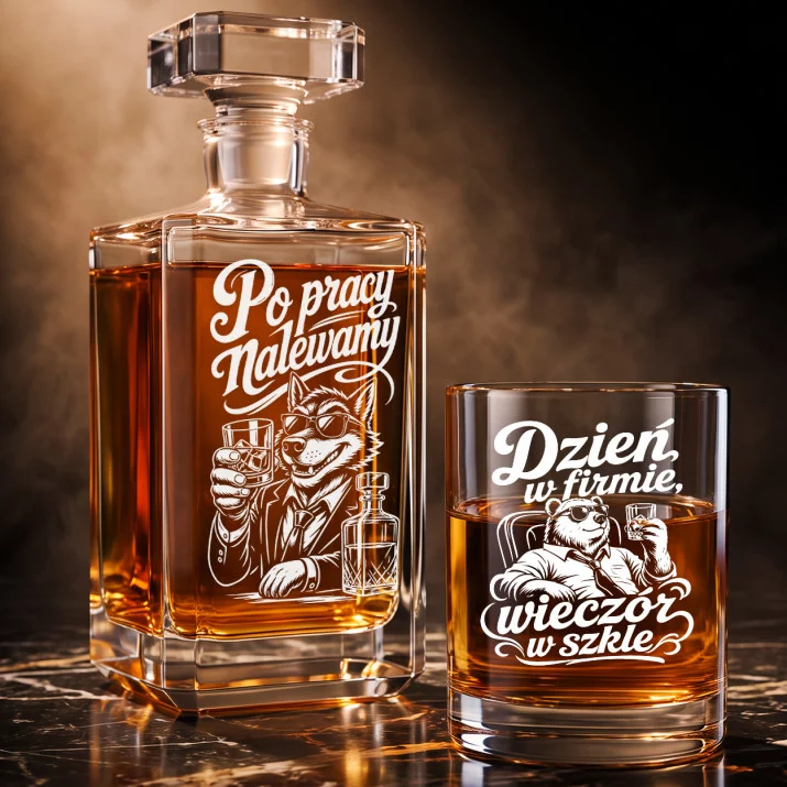 Zestaw Do Whisky Dla Kolegi Z Pracy Prezent Dla Mężczyzny: Po Pracy Nalewamy