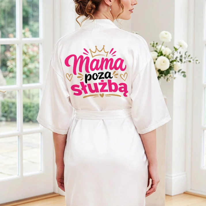 Szlafrok Satynowy Dla Mamy Prezent Na Dzień Mamy Dla Kobiety: Mama Poza Służbą Szlafrok Satynowy Dla Mamy Prezent Na Dzień Mamy Dla Kobiety: Mama Poza Służbą