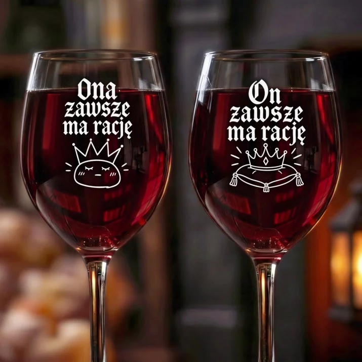Dwa Kieliszki Do Wina Dla Bliźniaków Prezent Dla Pary: Bliźniaczy Duet
