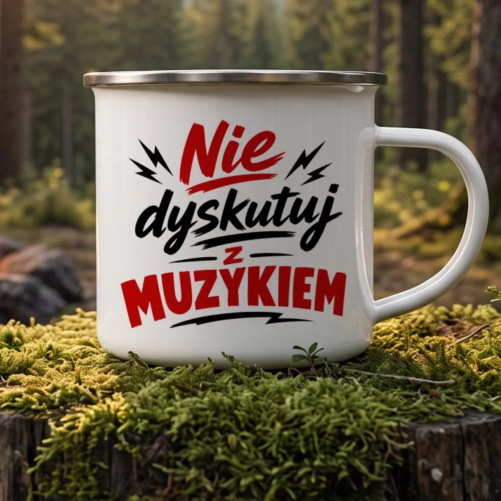 Kubek Emaliowany Dla Muzyka Prezent Dla Mężczyzny: Muzyczny Luz Kubek Emaliowany Dla Muzyka Prezent Dla Mężczyzny: Muzyczny Luz