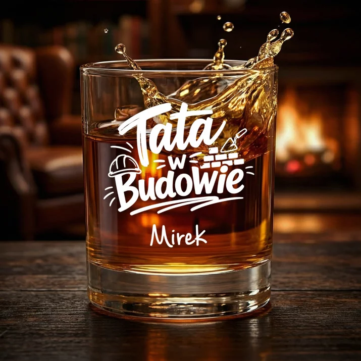 Szklanki Do Whisky z Grawerem Dla Przyszłego Taty Prezent Na Dzień Ojca Dla Mężczyzny: Tata W Budowie Szklanki Do Whisky z Grawerem Dla Przyszłego Taty Prezent Na Dzień Ojca Dla Mężczyzny: Tata W Budowie