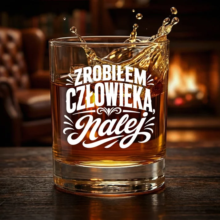 Szklanka Do Whisky Na Pępkowe Prezent Dla Mężczyzny: Zrobiłem Człowieka, Nalej