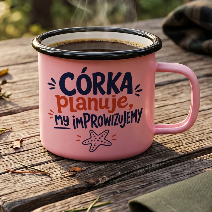 Kubek Emaliowany Dla Córki Prezent Dla Kobiety: Córka I Codzienny Chaos Kubek Emaliowany Dla Córki Prezent Dla Kobiety: Córka I Codzienny Chaos