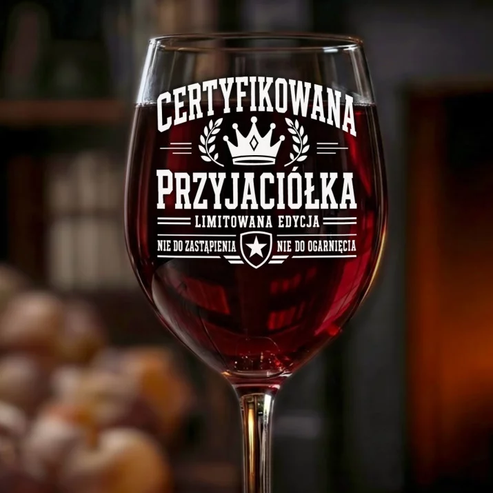 Kieliszek Do Wina Dla Przyjaciółki Prezent Dla Kobiety: Certyfikowana
