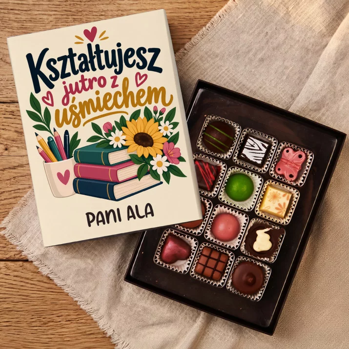 Praliny z Belgijskiej Czekolady Dla Nauczycielki Prezent Na Dzień Nauczyciela Dla Kobiety: Kształtujesz Jutro Z Praliny z Belgijskiej Czekolady Dla Nauczycielki Prezent Na Dzień Nauczyciela Dla Kobiety: Kształtujesz Jutro Z