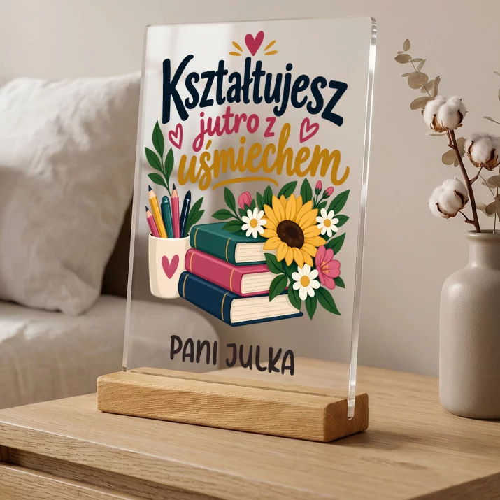 Druk Na Szkle Dla Nauczycielki Prezent Na Dzień Nauczyciela Dla Kobiety: Kształtujesz Jutro Z