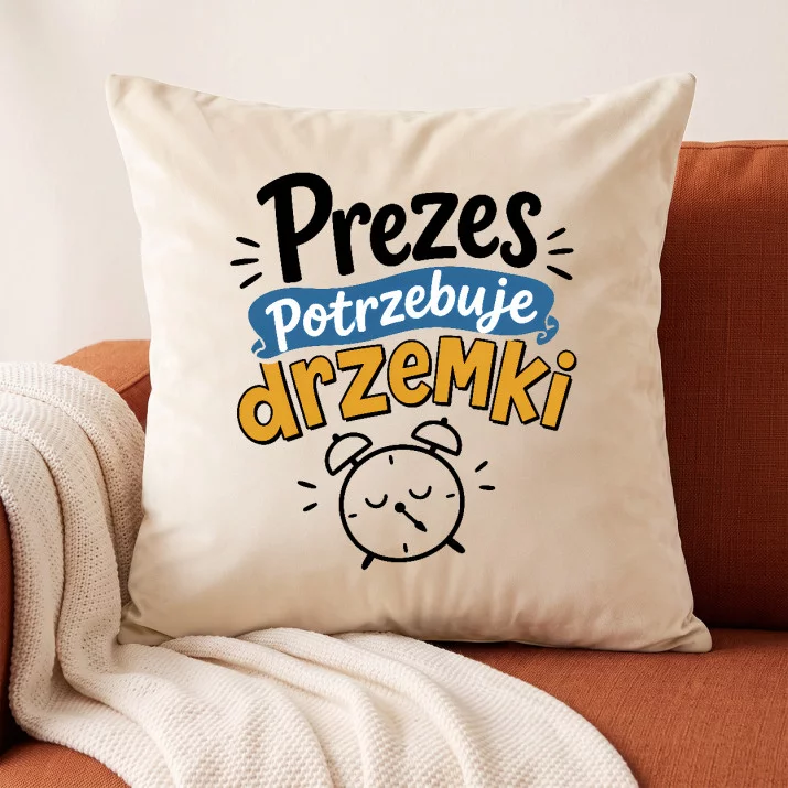 Poduszka Dekoracyjna Dla Prezesa Prezent Dla Mężczyzny: Uśpiony Prezes