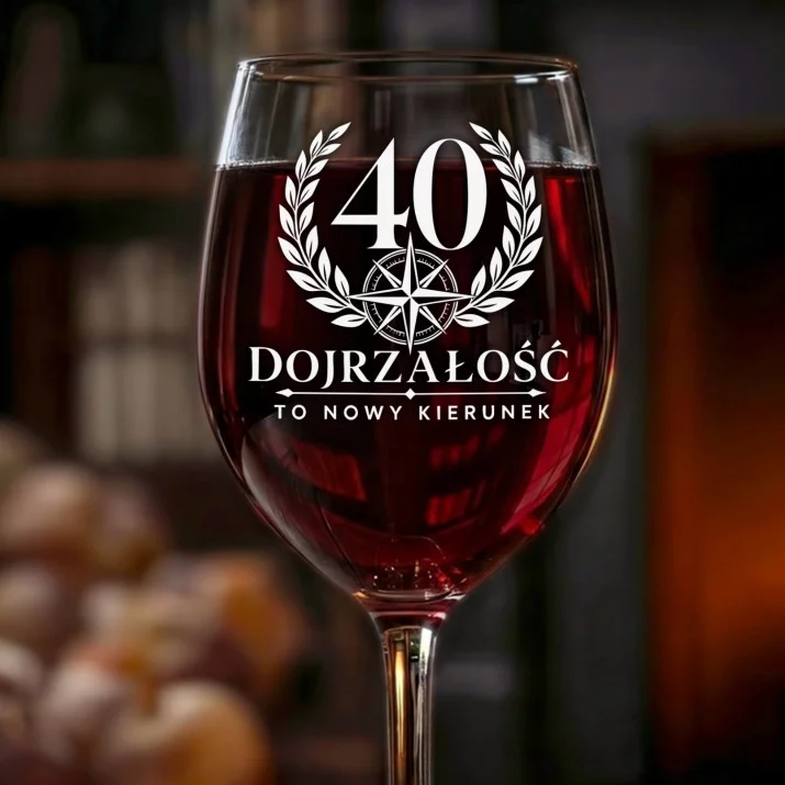 Kieliszek Do Wina Na 40 Urodziny Prezent Dla Mężczyzny: Dojrzałość 40 Kompas Kieliszek Do Wina Na 40 Urodziny Prezent Dla Mężczyzny: Dojrzałość 40 Kompas