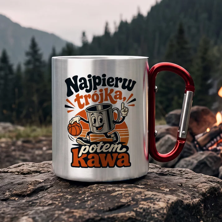 Kubek Metalowy z Karabińczykiem Dla Koszykarza Prezent Dla Mężczyzny: Koszykarska Maskotka Kubek Metalowy z Karabińczykiem Dla Koszykarza Prezent Dla Mężczyzny: Koszykarska Maskotka