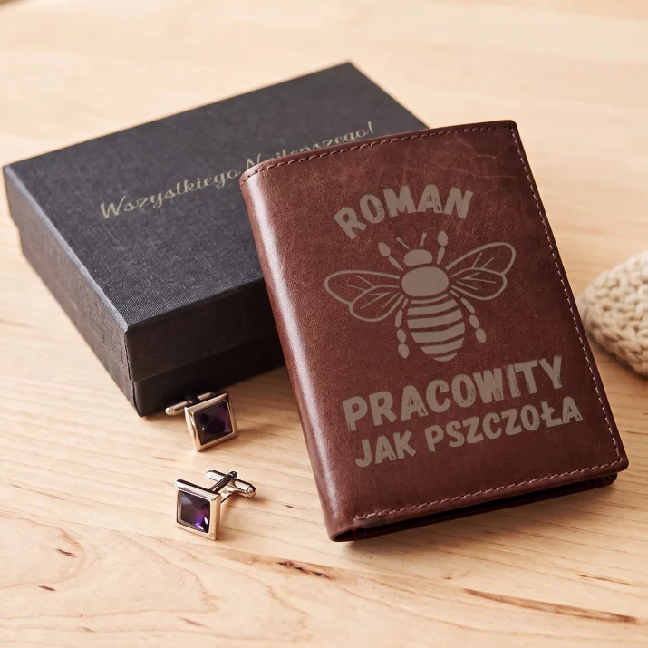 Pracowity jak pszczoła - Portfel skórzany Pracowity jak pszczoła - Portfel skórzany