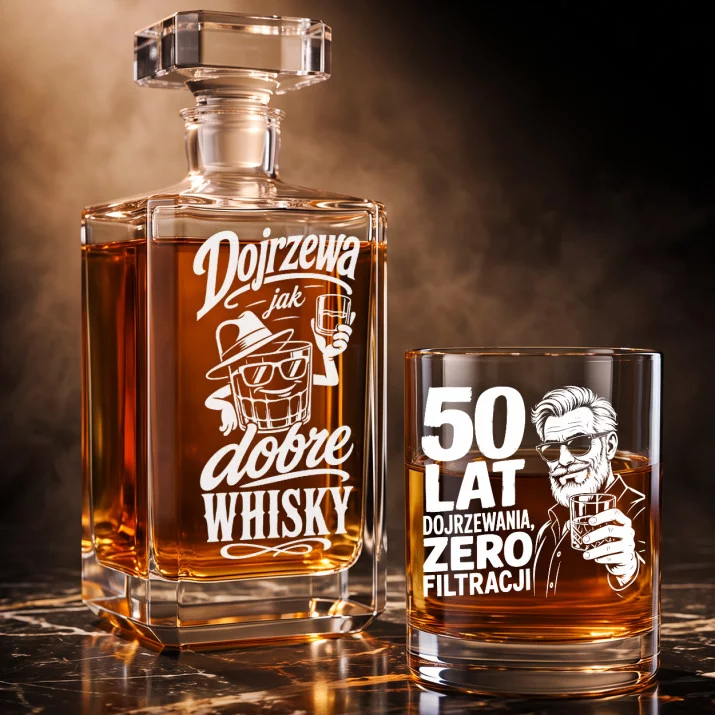 Zestaw Do Whisky Na 50 Urodziny Prezent Dla Mężczyzny: Dojrzewanie Z Humorem Zestaw Do Whisky Na 50 Urodziny Prezent Dla Mężczyzny: Dojrzewanie Z Humorem