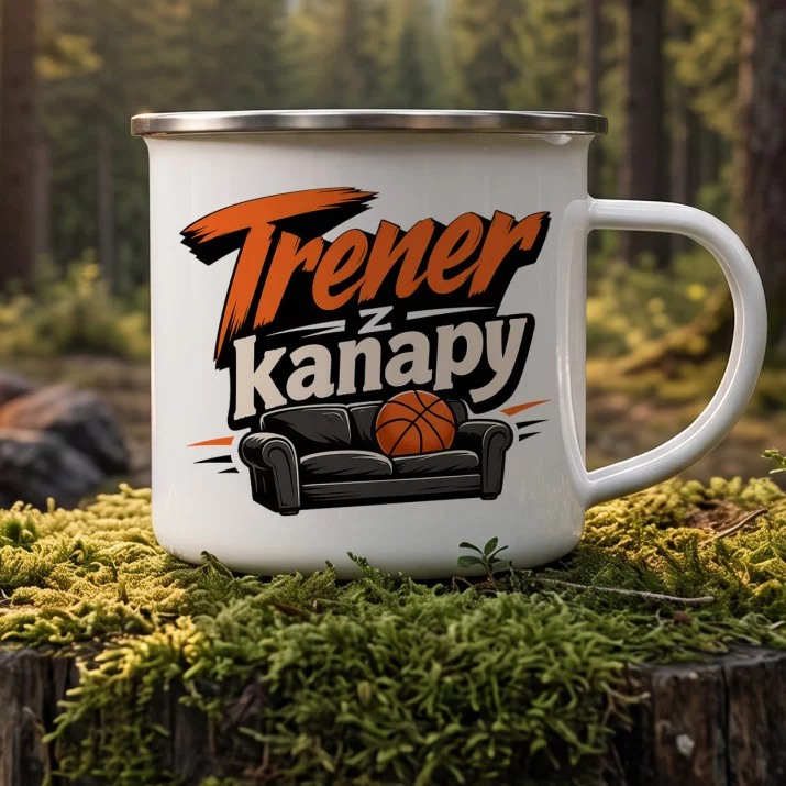 Kubek Emaliowany Dla Fana Koszykówki Prezent Dla Mężczyzny: Kanapowy Trener