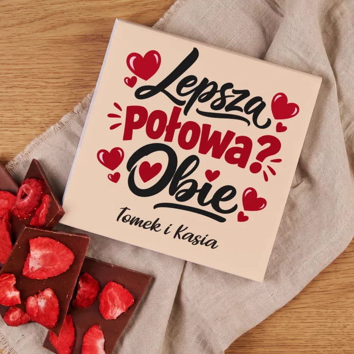Czekolada z Truskawkami Na Walentynki Prezent Na Rocznicę Dla Pary: Lepsza Połowa? Obie Czekolada z Truskawkami Na Walentynki Prezent Na Rocznicę Dla Pary: Lepsza Połowa? Obie