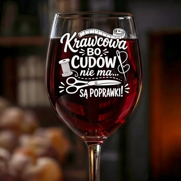 Kieliszek Do Wina Dla Krawcowej Prezent Dla Kobiety: Krawcowa, Są Poprawki