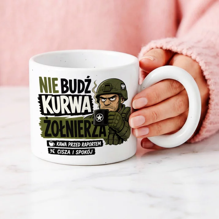 Kubek Z Okrągłym Uchem Dla Wojskowego Prezent Na Przysięgę Wojskową Dla Mężczyzny: Żołnierski Spokój