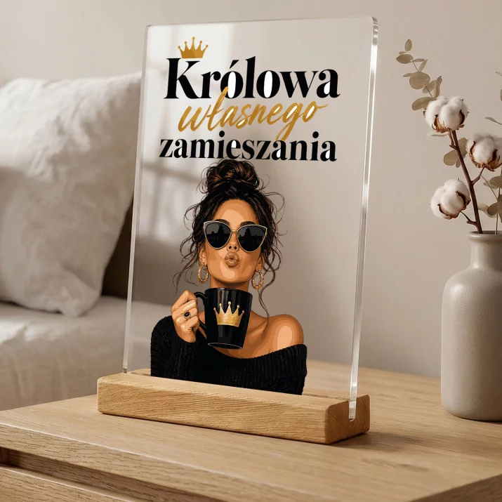 Druk Na Szkle Na Święta Prezent Dla Kobiety: Królowa Własnego Zamieszania Druk Na Szkle Na Święta Prezent Dla Kobiety: Królowa Własnego Zamieszania