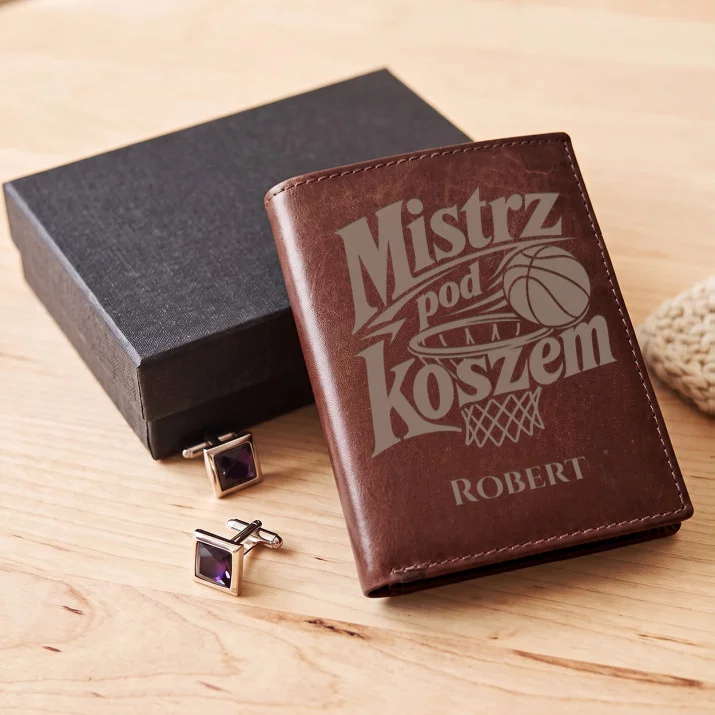 Portfel Męski Skórzany Dla Koszykarza Prezent Personalizowany: Mistrz Pod Koszem