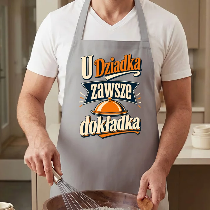Fartuch Dla Dziadka Prezent Na Dzień Dziadka Dla Mężczyzny: U Dziadka Zawsze Dokładka