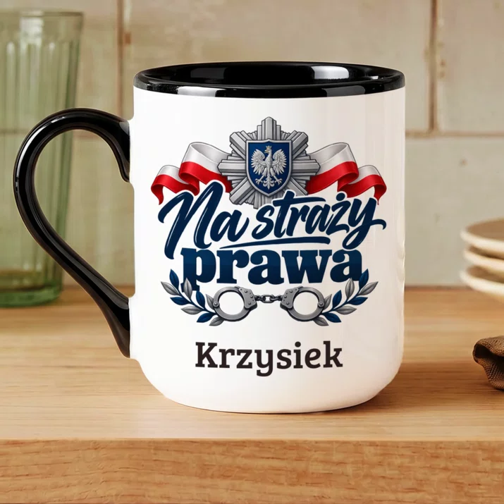 Kubek Personalizowany Dla Policjanta Prezent Dla Mężczyzny: Na Straży Prawa Kubek Personalizowany Dla Policjanta Prezent Dla Mężczyzny: Na Straży Prawa