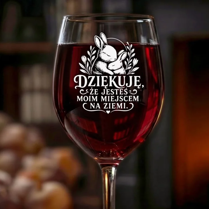 Kieliszek Do Wina Na Zajączka Prezent Dla Kobiety: Zające Moje Miejsce Kieliszek Do Wina Na Zajączka Prezent Dla Kobiety: Zające Moje Miejsce