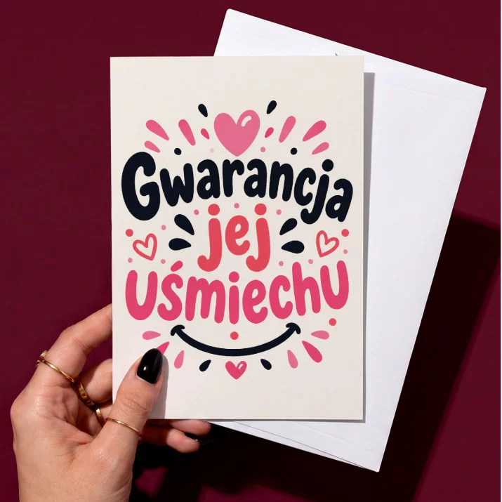 Kartka z Życzeniami Na Dzień Kobiet Dla Kobiety Kobiety: Gwarantowany Uśmiech