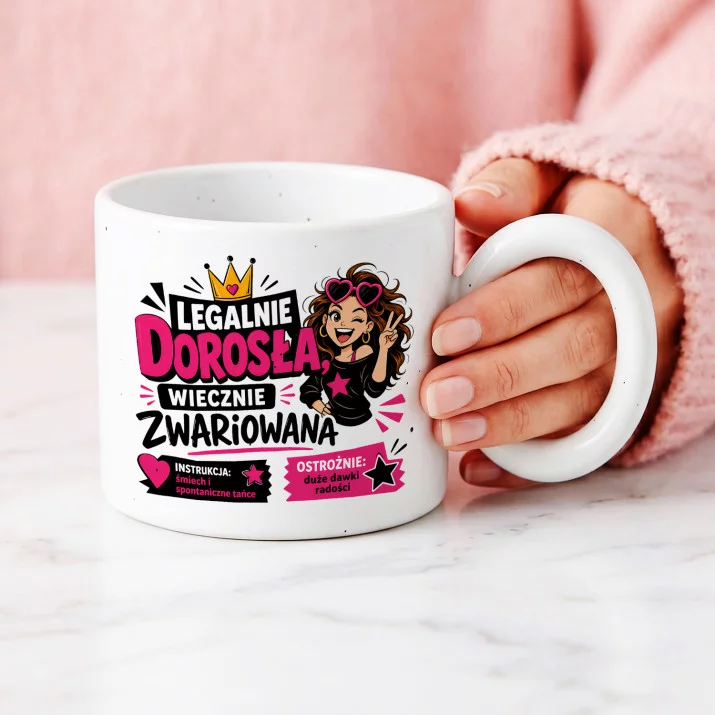 Kubek Z Okrągłym Uchem Na 18Stke Prezent Dla Kobiety: Zabawna Dorosłość