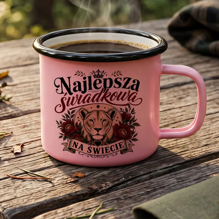 Kubek Emaliowany Dla Świadkowej Prezent Dla Kobiety: Delikatna Elegancja Kubek Emaliowany Dla Świadkowej Prezent Dla Kobiety: Delikatna Elegancja