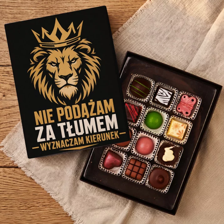 Czekoladki Dla Mężczyzny Prezent Dla Mężczyzny: Lew Wyznaczam Kierunek Czekoladki Dla Mężczyzny Prezent Dla Mężczyzny: Lew Wyznaczam Kierunek
