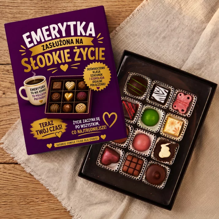 Czekoladki Dla Emerytki Prezent Na Emeryturę Dla Kobiety: Emerytka Zasłużona Czekoladki Dla Emerytki Prezent Na Emeryturę Dla Kobiety: Emerytka Zasłużona