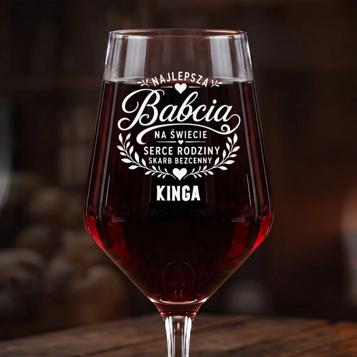 Mega Kieliszek Do Wina z Grawerem Dla Babci Prezent Na Dzień Babci Dla Kobiety: Najlepsza Babcia Grawer Mega Kieliszek Do Wina z Grawerem Dla Babci Prezent Na Dzień Babci Dla Kobiety: Najlepsza Babcia Grawer