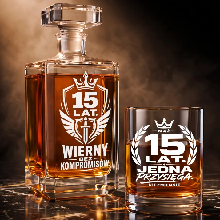 Zestaw Do Whisky Na 15 Rocznicę Ślubu Prezent Dla Mężczyzny: 15 Lat. Wierny Bez Zestaw Do Whisky Na 15 Rocznicę Ślubu Prezent Dla Mężczyzny: 15 Lat. Wierny Bez