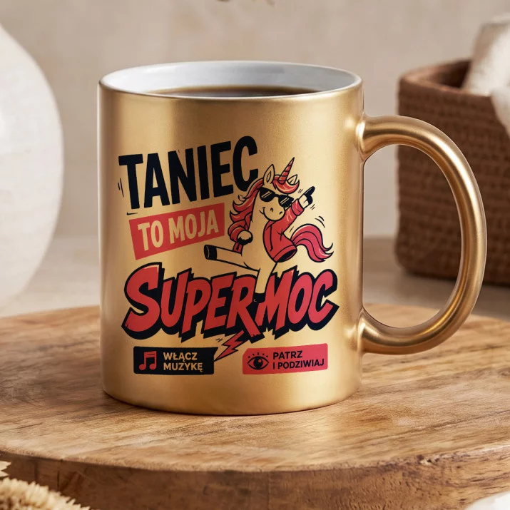 Złoty Kubek Dla Tancerza Prezent Dla Mężczyzny: Supermoc Tancerza Złoty Kubek Dla Tancerza Prezent Dla Mężczyzny: Supermoc Tancerza