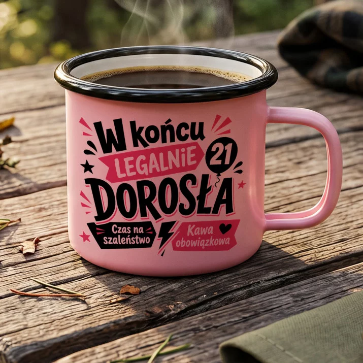 Kubek Emaliowany Na 21 Urodziny Prezent Dla 20 Latki Kobiety: Legalne Szaleństwo Kubek Emaliowany Na 21 Urodziny Prezent Dla 20 Latki Kobiety: Legalne Szaleństwo