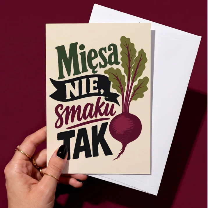 Kartka z Życzeniami Dla Wegetarian Dla Pary: Roślinny Szyk Kartka z Życzeniami Dla Wegetarian Dla Pary: Roślinny Szyk
