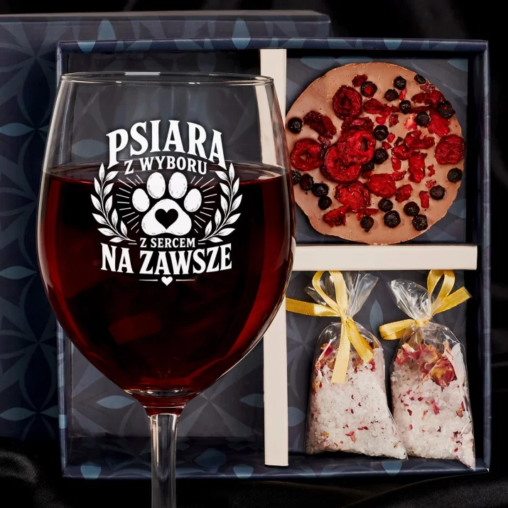Zestaw Prezenowy Z Kieliszkiem Do Wina Dla Psiary: Psiara Na Zawsze Zestaw Prezenowy Z Kieliszkiem Do Wina Dla Psiary: Psiara Na Zawsze