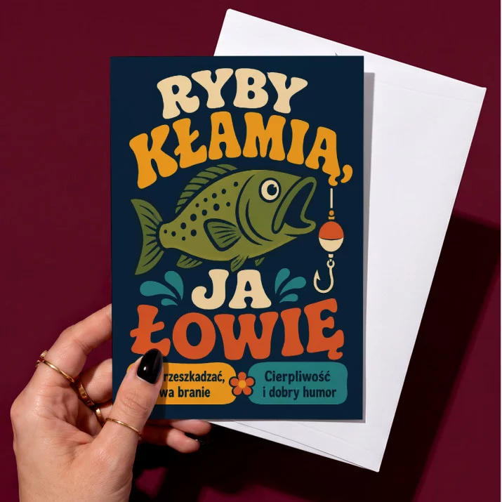 Kartka z Życzeniami Dla Wędkarza Dla Mężczyzny: Wędkarski Retro Humor Kartka z Życzeniami Dla Wędkarza Dla Mężczyzny: Wędkarski Retro Humor