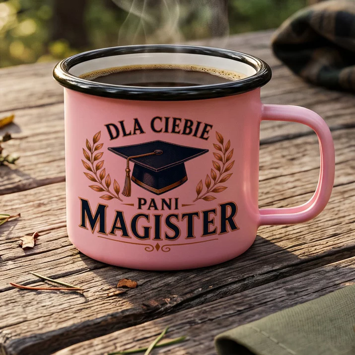 Kubek Emaliowany Dla Magistra Prezent Dla Mężczyzny: Dla Ciebie Pani Magister