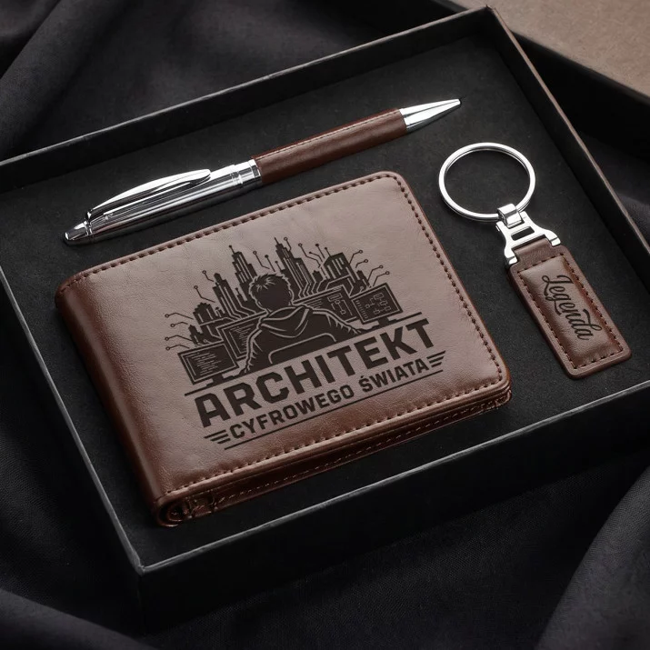 Zestaw Prezentowy Z Portfelem Dla Informatyka Prezent Dla Mężczyzny: Architekt Cyfrowego Świata Zestaw Prezentowy Z Portfelem Dla Informatyka Prezent Dla Mężczyzny: Architekt Cyfrowego Świata