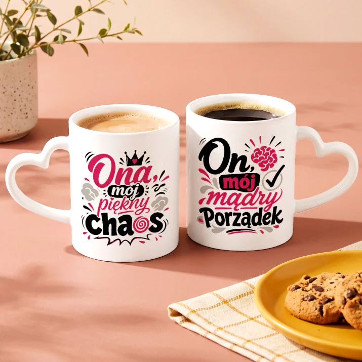 Zestaw Kubków Dla Pary Prezent Dla Pary: Urok Bałaganu I Ładu Zestaw Kubków Dla Pary Prezent Dla Pary: Urok Bałaganu I Ładu
