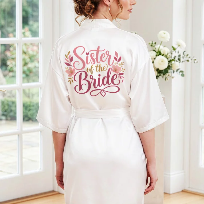 Szlafrok Satynowy Dla Siostry Prezent Dla Kobiety: Sister Of The Bride