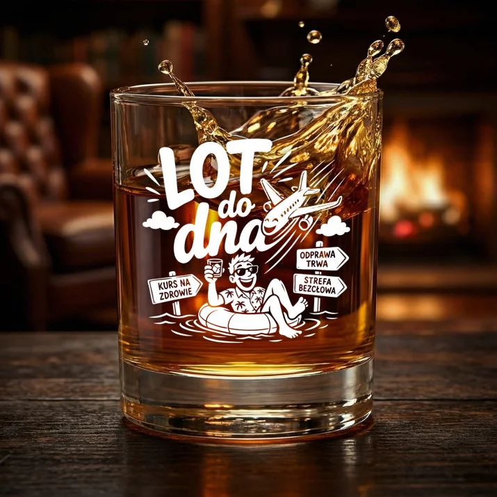 Szklanka Do Whisky Dla Podróżnika Prezent Dla Mężczyzny: Lot Do Dna Szklanka Do Whisky Dla Podróżnika Prezent Dla Mężczyzny: Lot Do Dna