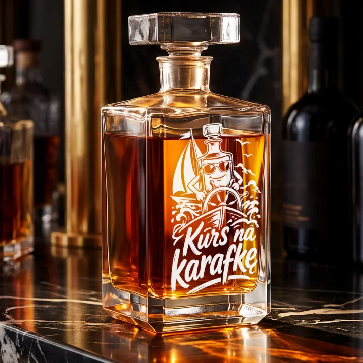 Karafka Do Whisky z Grawerem Dla Podróżnika Prezent: Kurs Na Karafkę Karafka Do Whisky z Grawerem Dla Podróżnika Prezent: Kurs Na Karafkę