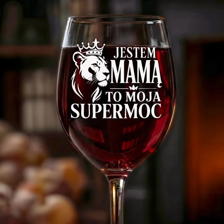 Kieliszek Do Wina Dla Mamy Prezent Na Dzień Mamy Dla Kobiety: Mama To Supermoc Kieliszek Do Wina Dla Mamy Prezent Na Dzień Mamy Dla Kobiety: Mama To Supermoc