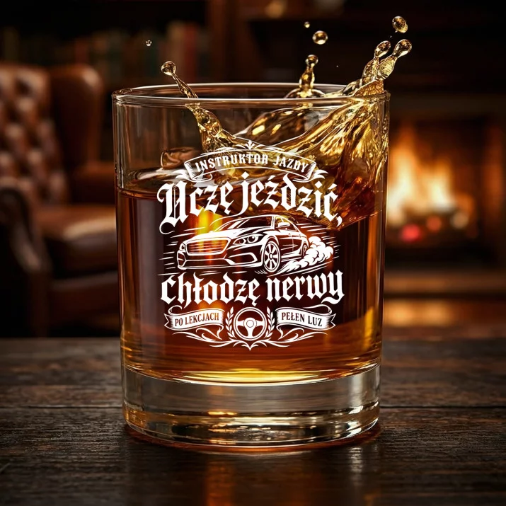 Szklanka Do Whisky Dla Instruktora Jazdy Prezent Dla Mężczyzny: Uczę Jeździć, Chłodzę Nerwy Szklanka Do Whisky Dla Instruktora Jazdy Prezent Dla Mężczyzny: Uczę Jeździć, Chłodzę Nerwy