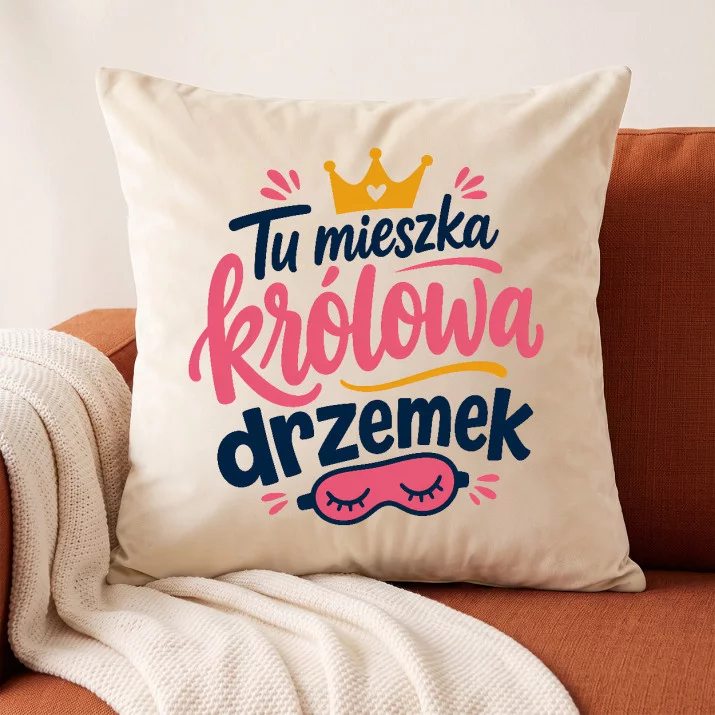 Poduszka Dekoracyjna Dla Kobiety Prezent Dla Kobiety: Królowa Drzemek Poduszka Dekoracyjna Dla Kobiety Prezent Dla Kobiety: Królowa Drzemek