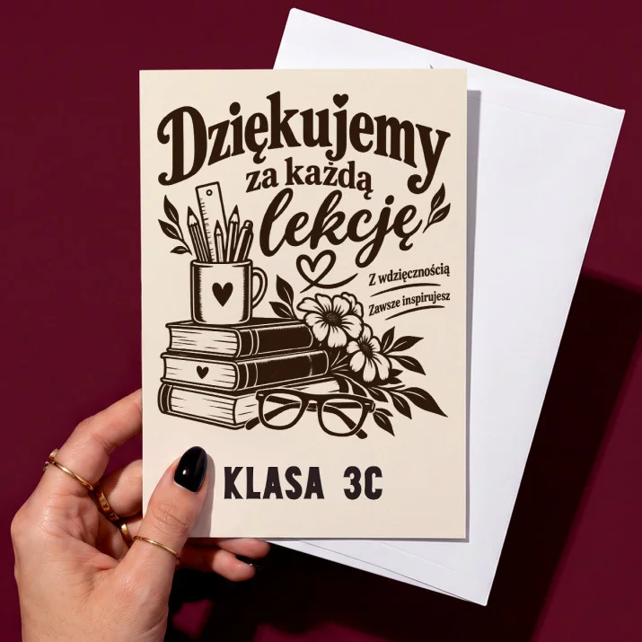 Kartka Personalizowana Dla Nauczycielki Prezent Na Dzień Nauczyciela Dla Kobiety: Dziękujemy Za Każdą Kartka Personalizowana Dla Nauczycielki Prezent Na Dzień Nauczyciela Dla Kobiety: Dziękujemy Za Każdą