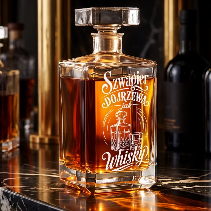 Karafka Do Whisky z Grawerem Dla Szwagra Prezent: Szwagrowy Humor Karafka Do Whisky z Grawerem Dla Szwagra Prezent: Szwagrowy Humor