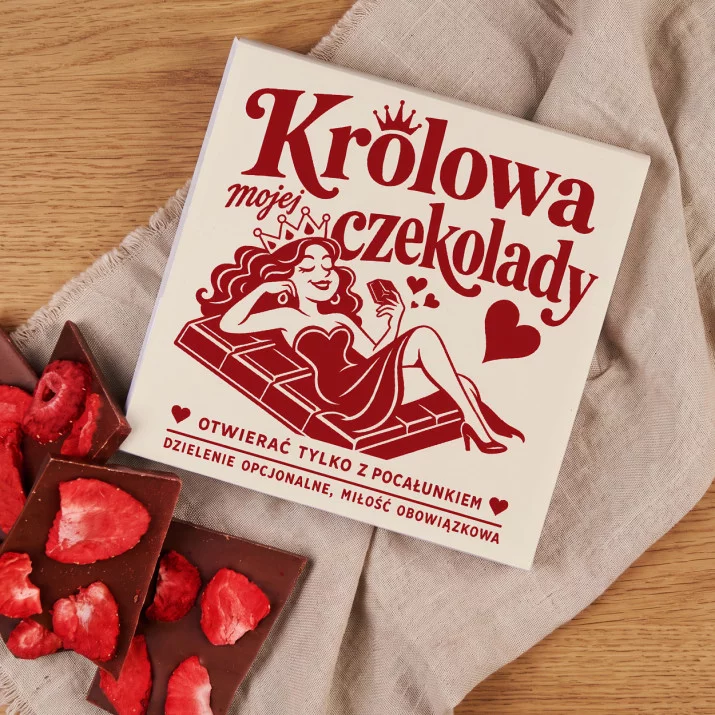 Czekolada Z Truskawkami Dla Partnerki Prezent Na Walentynki Dla Kobiety: Słodka Królowa Czekolada Z Truskawkami Dla Partnerki Prezent Na Walentynki Dla Kobiety: Słodka Królowa