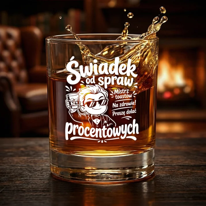 Szklanka Do Whisky Dla Świadka Prezent Dla Mężczyzny: Świadek Od Spraw Procentowych Szklanka Do Whisky Dla Świadka Prezent Dla Mężczyzny: Świadek Od Spraw Procentowych