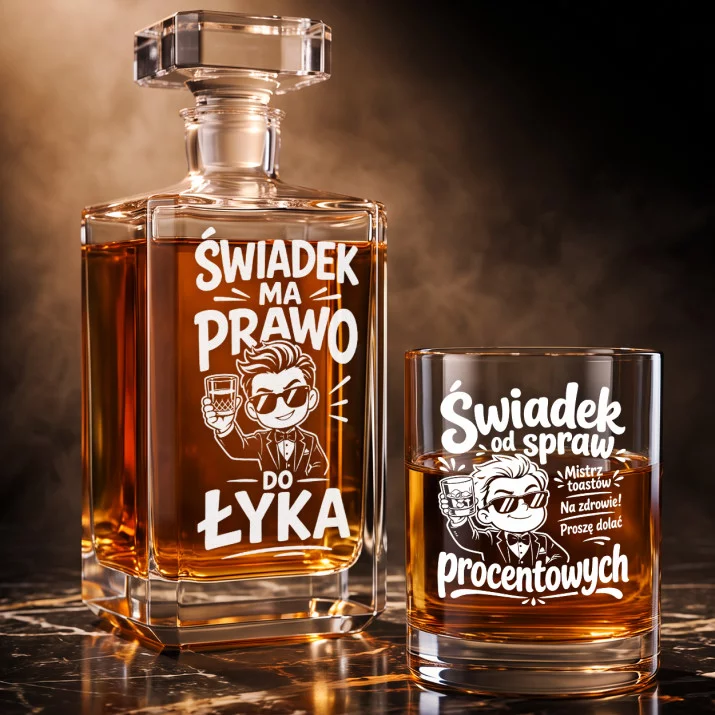 Zestaw Do Whisky Dla Świadka Prezent Dla Mężczyzny: Świadek Ma Prawo Do Łyka Zestaw Do Whisky Dla Świadka Prezent Dla Mężczyzny: Świadek Ma Prawo Do Łyka
